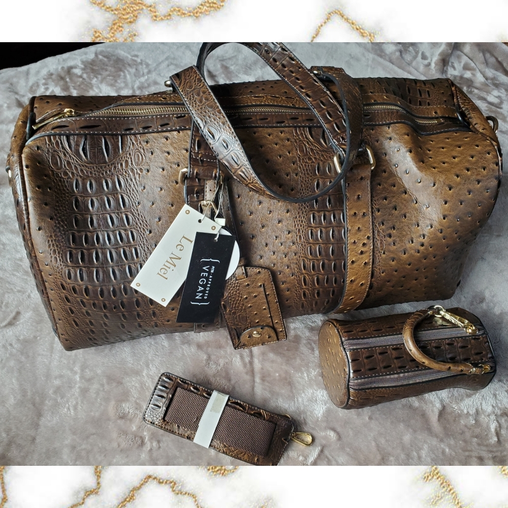 *NEW* Vegan Le Miel Brown Duffle set